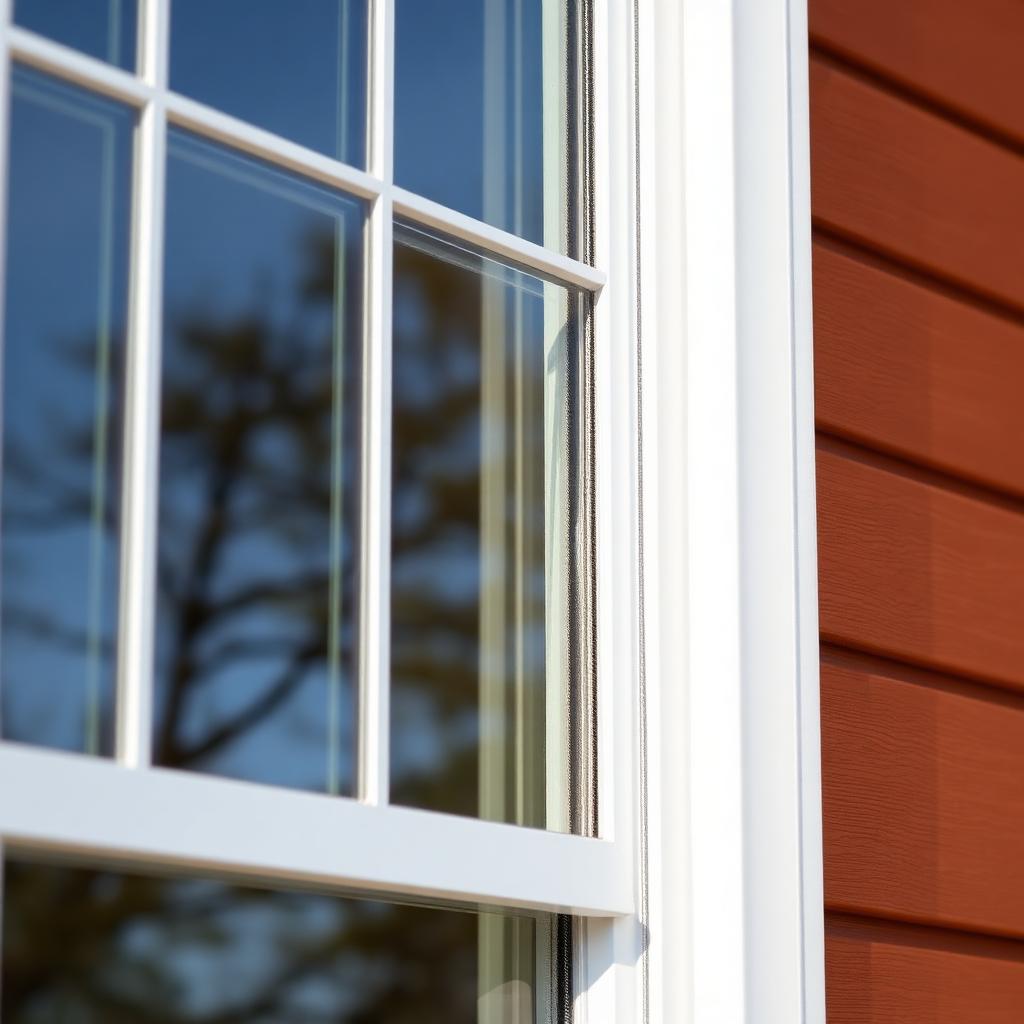 Detail of a new double-hung replacement window
